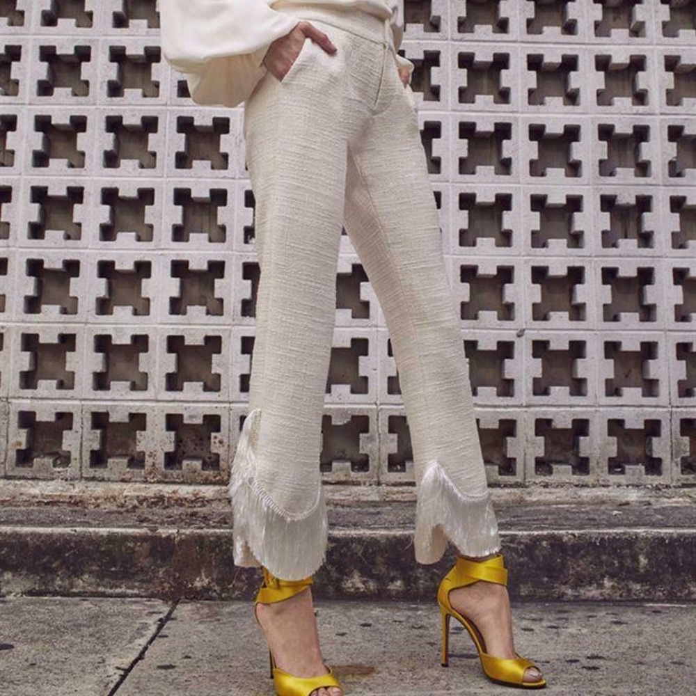 NWOT: ALEXIS Tatum Crop Flare Fringe Pants sz 10